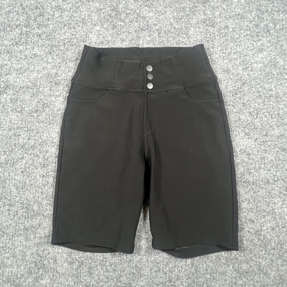 Polished & Poised Biker Shorts Womens Small Black Stretch High Waisted Pull On
